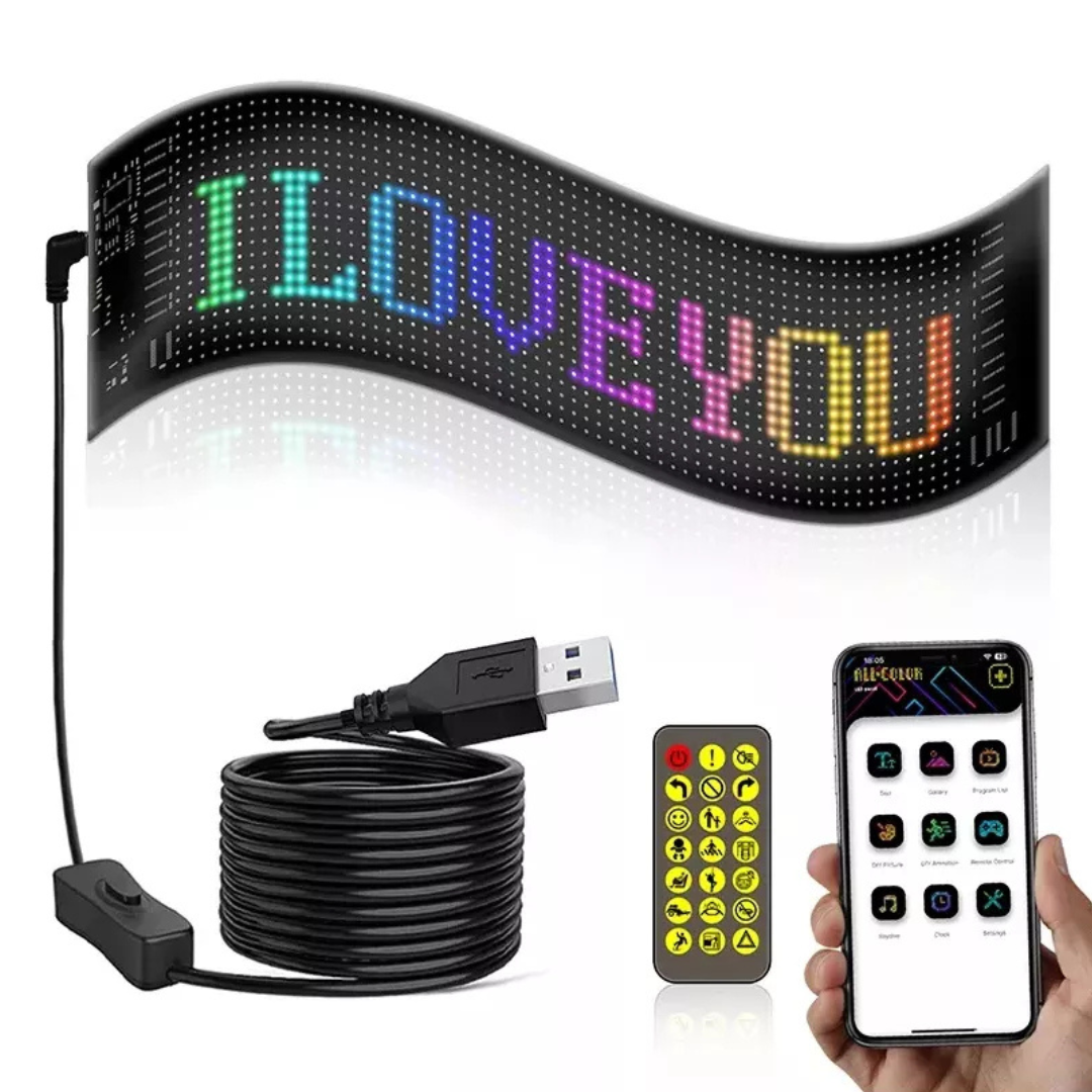 🌈✨ Pantalla LED RGB Flexible 17x7 Personalizable